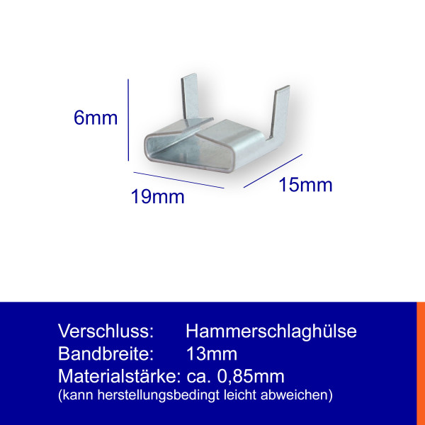 13mm * Verschlusshülsen für Stahlbandumreifungen * RMe