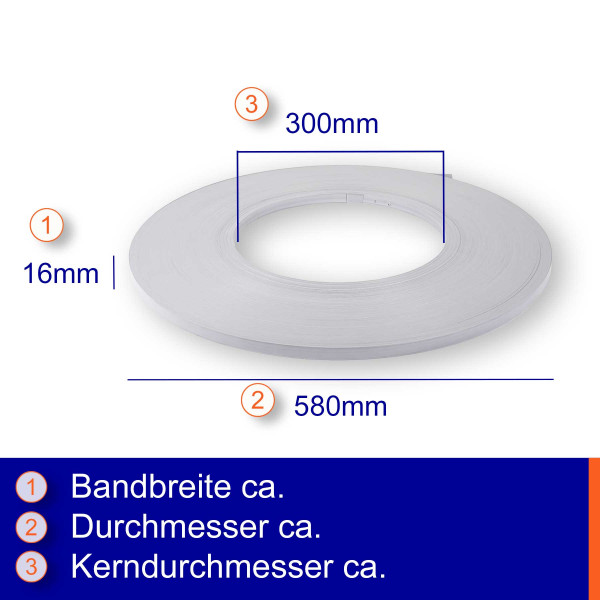 16×0,5mm | Scheibenwicklung | zinkstaublackiert | Verpackungsstahlband