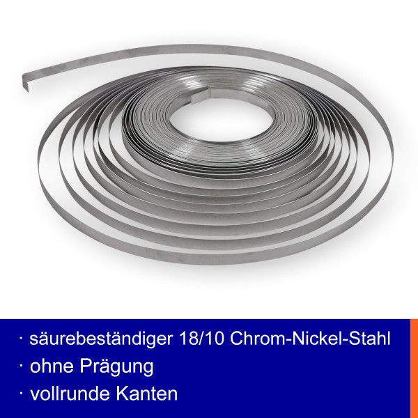 V2A Edelstahlband 9,5mm | 3⁄8"