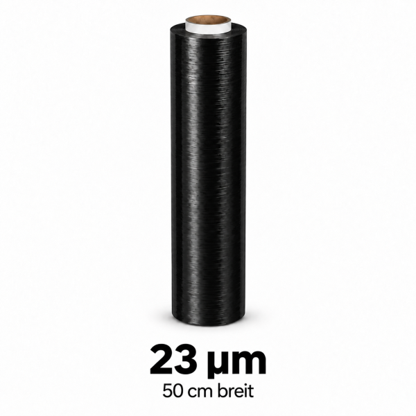 Handstretchfolie - schwarz | 23µm | 50cm breit | 2,1kg - Rolle
