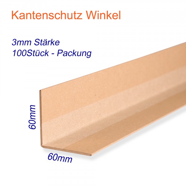 Kantenschutzwinkel | Vollpappe | Schenkelbreite : 60x60mm