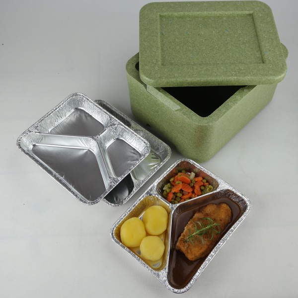 Transportbehälter W 3 grün - für 3 Menüschalen