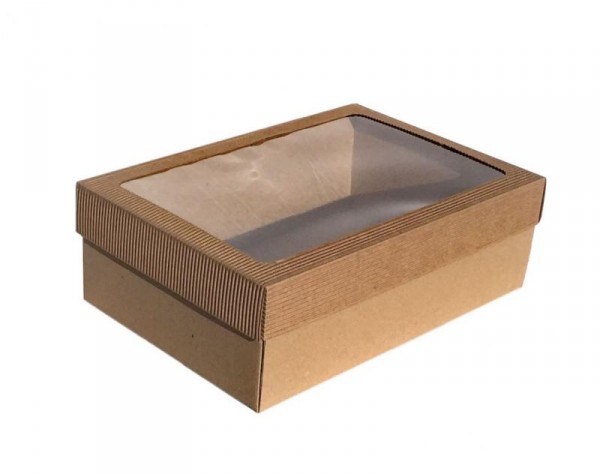 300x200x100mm | Geschenkschachtel mit Deckel und Sichtfenster | 2-tlg.