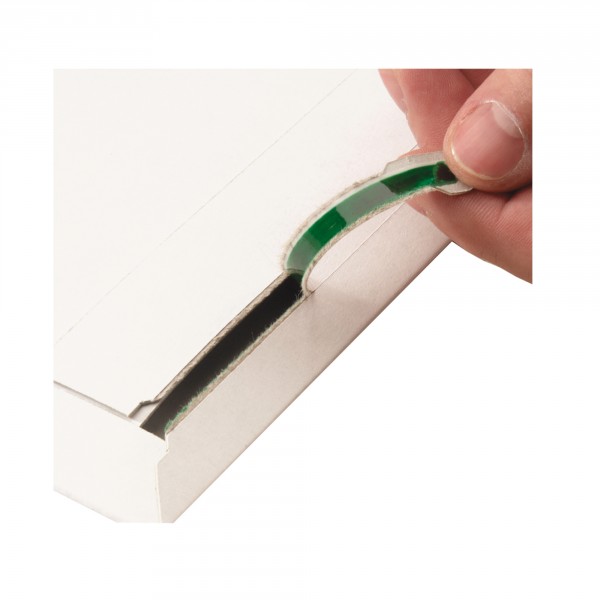 Versandtasche quer, aus leichter Vollpappe DIN A5 | weiß