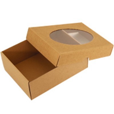 Geschenkschachtel mit Deckel und Sichtfenster 150x100x35 25er