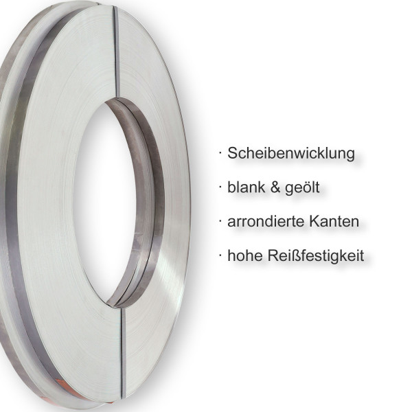 16×0,5mm | Scheibenwicklung | blank | Verpackungsstahlband