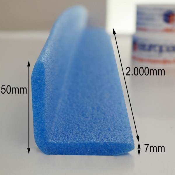 Schaumprofil L - Form 50mm * Stärke: 7mm * Länge: 2m