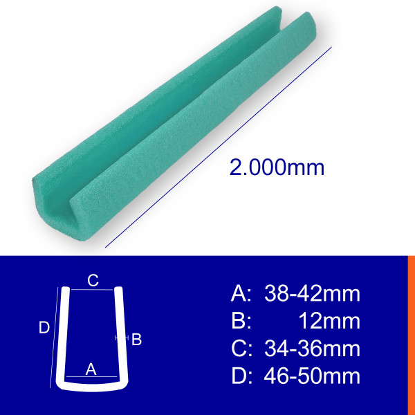 Schaumprofil U - Form 35mm/45mm * Stärke: 12mm * Länge: 2m