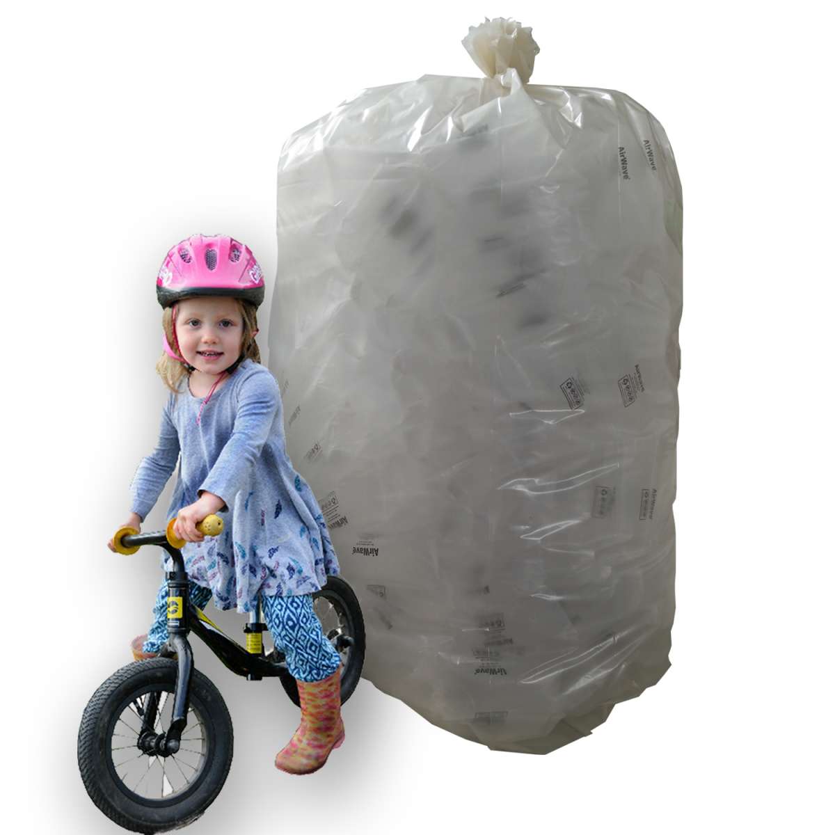 Produktbild von 5er-Pack PE-Großraumsack 1000 Liter – Seitenfaltensack 1300x2300 Mm, 80 µm Stark – Ideal Für Bauschutt, Sperrmüll & Als Schutzfolie – Robust, Recycelt