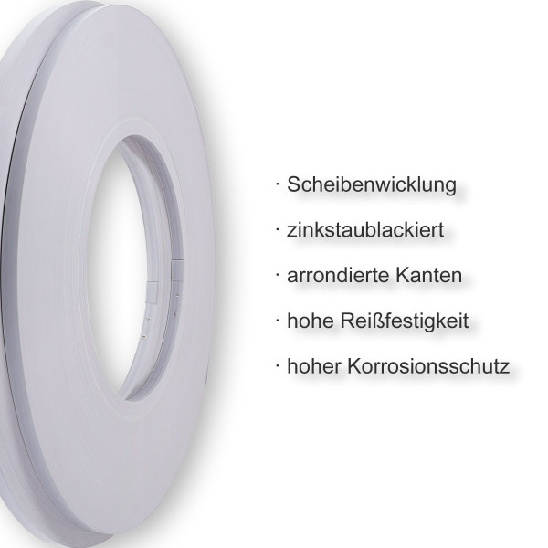 16×0,5mm | Scheibenwicklung | zinkstaublackiert | Verpackungsstahlband