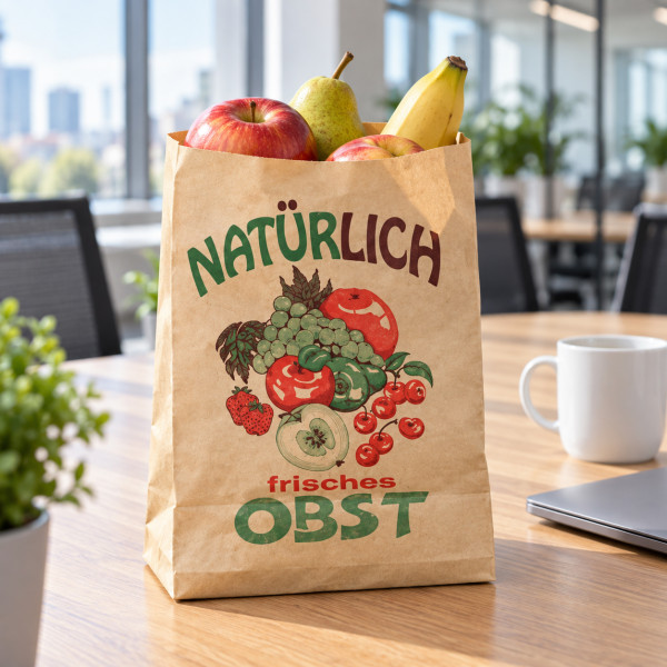 Bodenbeutel Natronpapier Obstmotiv 22,5x37cm