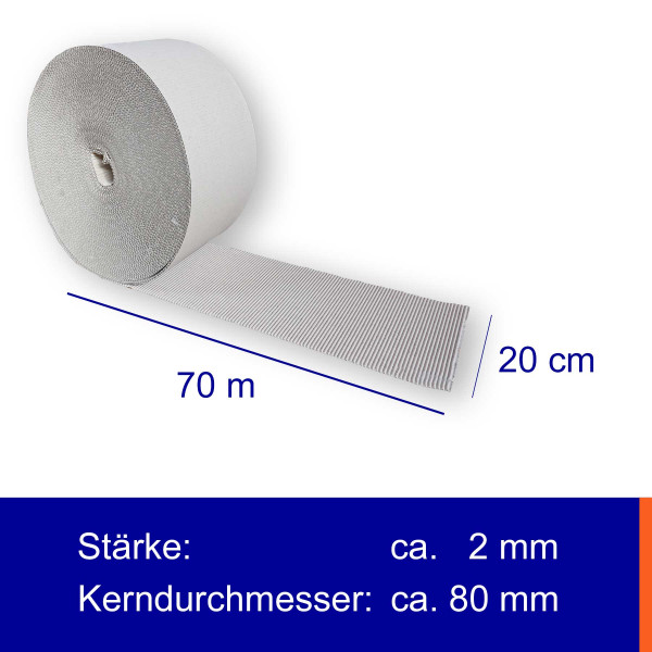 Rollenwellpappe | Breite: 20cm | Länge: 70m