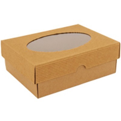 Geschenkschachtel mit Deckel und Sichtfenster 200x150x70 25er