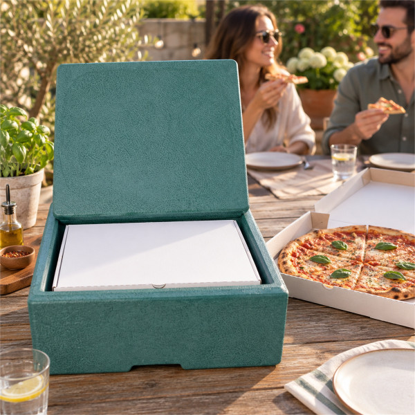 Transportbehälter für Pizzakartons