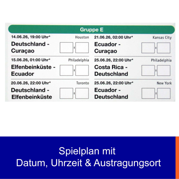 Fußball WM 2026 Wandplaner DIN A2