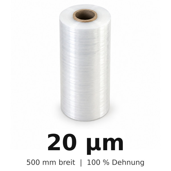 Maschinenstretchfolie | transparent - 20µm | Standard Dehnung: 100%