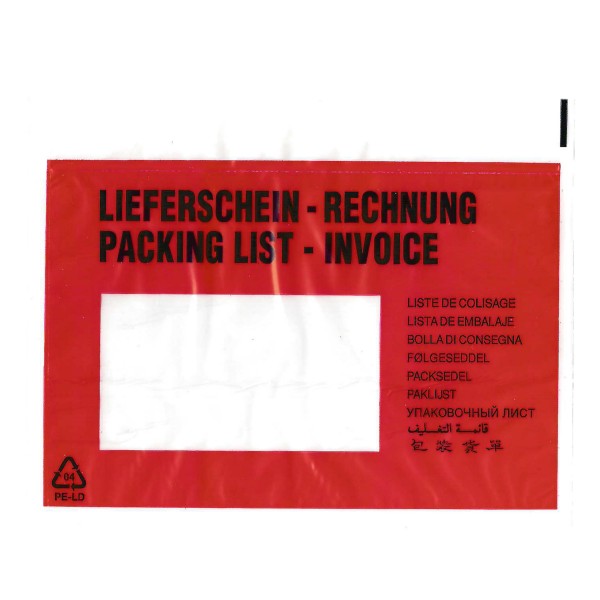Begleitpapiertasche C6* Lieferschein/Rechnung