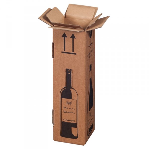 Flaschenkarton für 1 Flasche 0,75 L | 105x105x420mm | 2-wellig