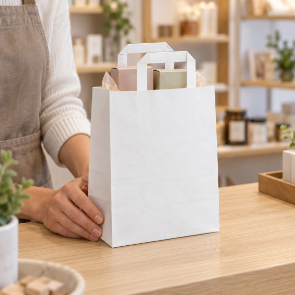 Tragetasche Papier weiss