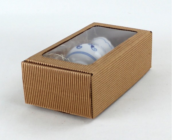 210x120x70mm | Geschenk-Faltschaltel mit Kunststoffsichtfenster