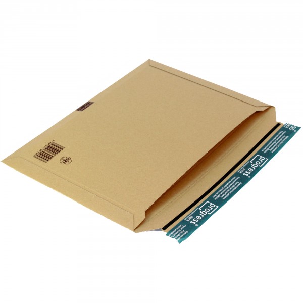 Versandtasche quer, aus extrem stabiler Wellpappe DIN B4+ | braun