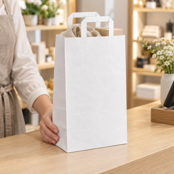 Tragetasche Papier weiss