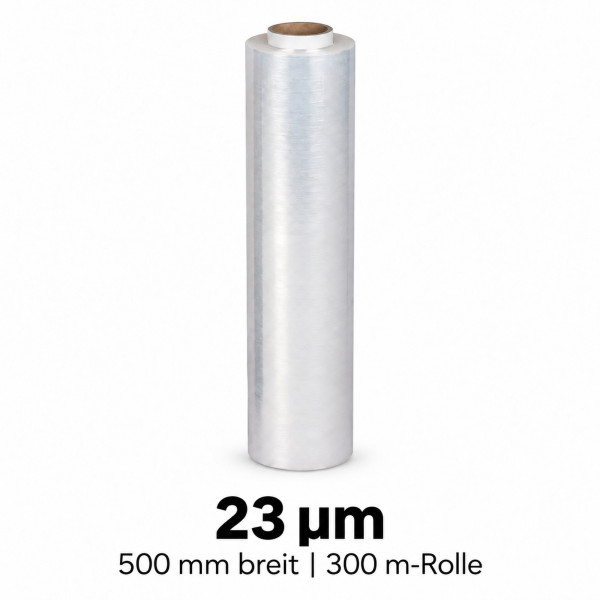 Handstretchfolie - transparent | 23µm | 50cm breit | 300m - Rolle