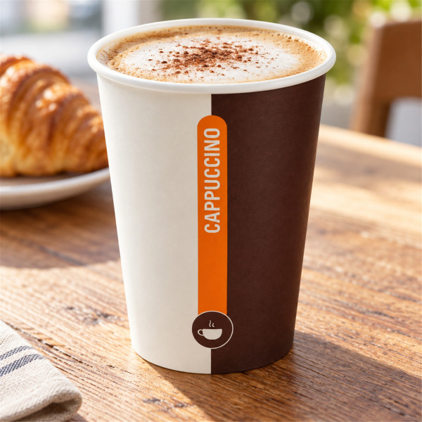 Kaffeebecher einwandig Pappe | bedruckt | 300ml | 100er Pack