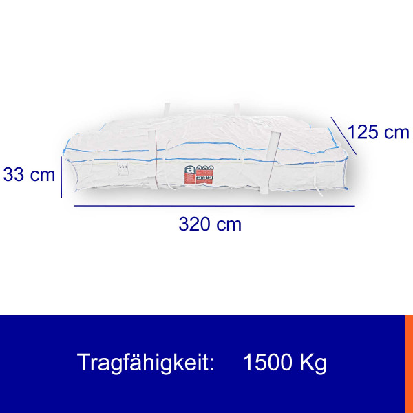 Big Bag 320×125×33cm | mit Einfüllschürze und flachem Boden