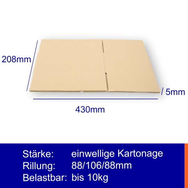 250x175x100mm einwellige Kartonagen