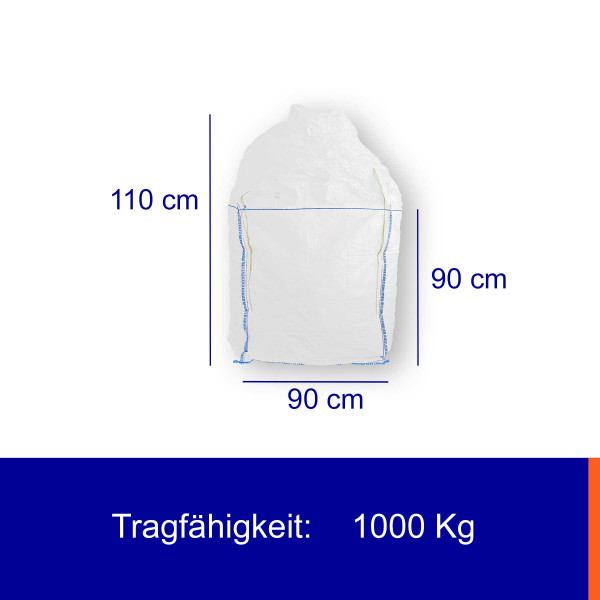 Big Bag 90×90×110cm | mit Einfüllschürze und flachem Boden