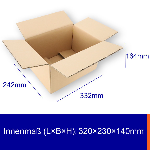 320x230x140mm zweiwellige Kartonagen