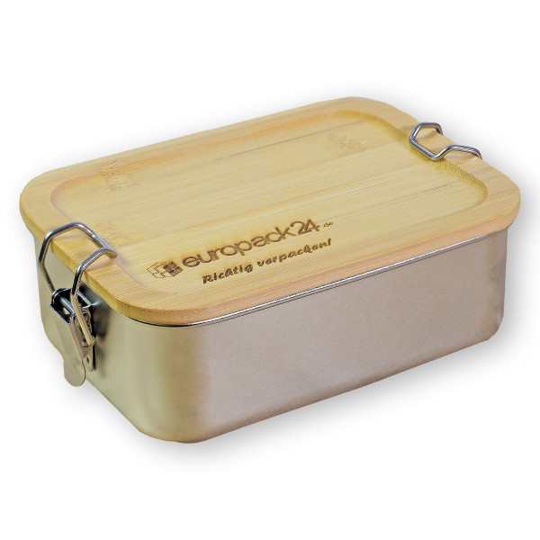 DANKESCHÖN - GESCHENK - Lunchbox aus Edelstahl mit Bambusdeckel