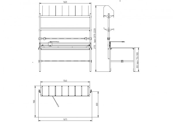 Universal - Packtischsystem mit Abroll und Schneidsystem