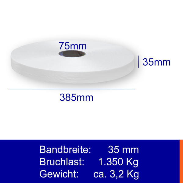 35mm * Polyester Kraftband * 1.350kg * 150m * Hotmelt
