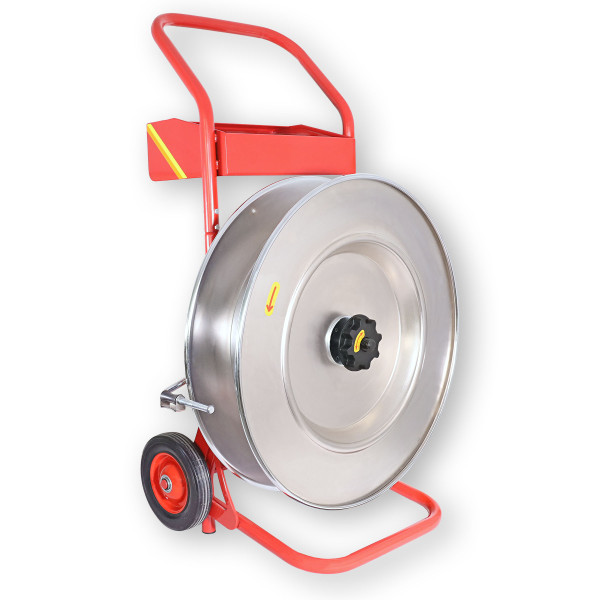 Abrollwagen für PP-/PET-Band und oszilliertes Stahlband (Packenwicklung)