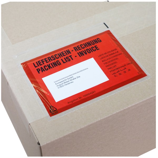 Begleitpapiertasche C6* Lieferschein/Rechnung