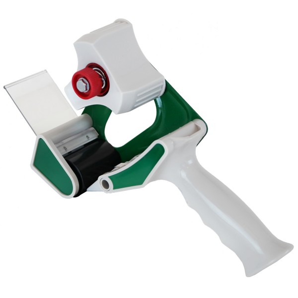 Klebebandhandabroller - mit Messerschutz und Bremse | grün