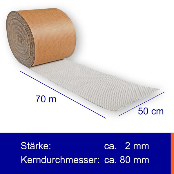 Rollenwellpappe Stark | Breite: 50cm | Länge: 70m