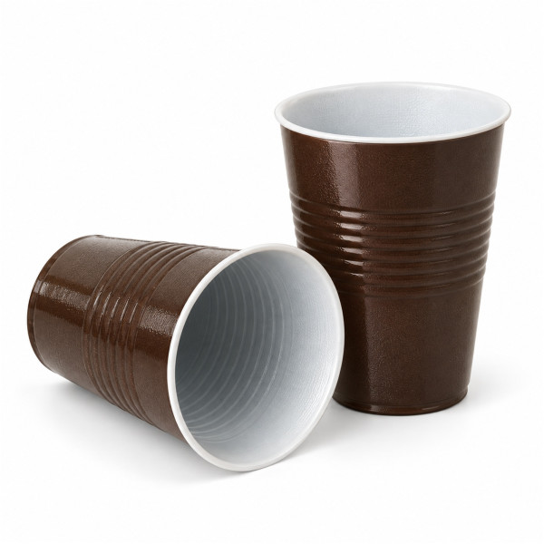 Thermobecher für 0,18l braun/weiß