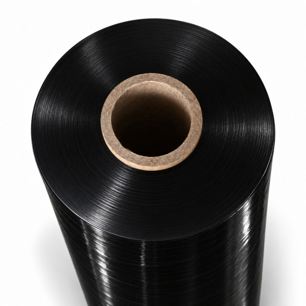 Maschinenstretchfolie | schwarz - 23µm | Power-Folie Dehnung: 170% | Palettenabnahme