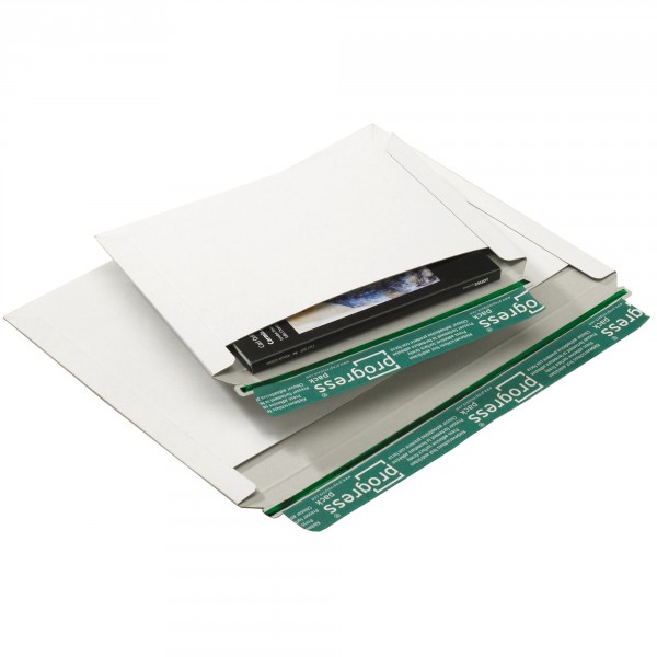 Versandtasche quer, aus leichter Vollpappe DIN A5 | weiß