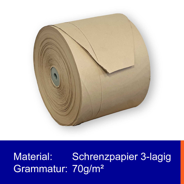 Papierpolster auf Rolle | Stopfpapier | braun | gefalten