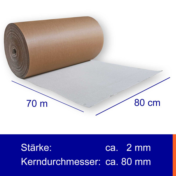 Rollenwellpappe Stark | Breite: 80cm | Länge: 70m
