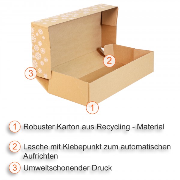Geschenk- und Stollenkarton "Frohe Weihnachten" | 380×175×80mm