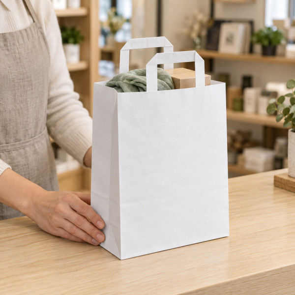 Tragetasche Papier weiss