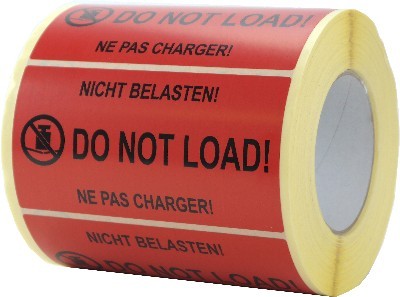 Etiketten auf Rolle "nicht belasten" 145x76mm | 1.000 Blatt