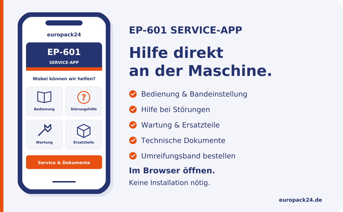 Umreifungsmaschine Service App