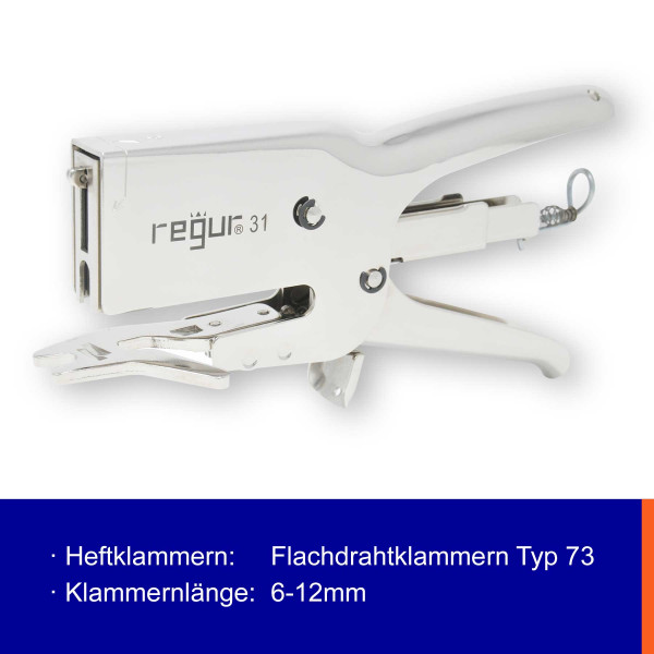 Verpackungsheftzange mit Schlaufenamboss
