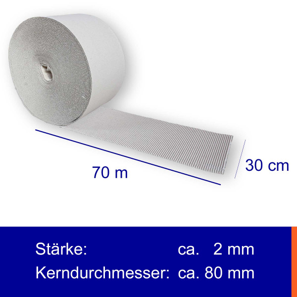 Rollenwellpappe | Breite: 30cm | Länge: 70m